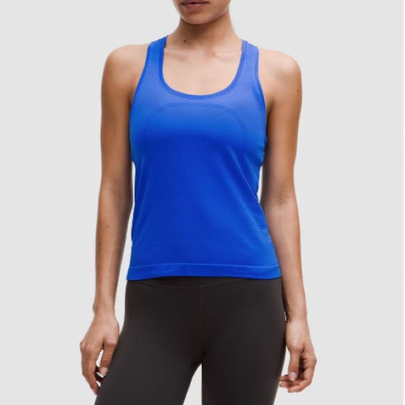 Lululemon Swiftly Tech Racerback Tank Top 2.0 *Waist Length Cerulean Blue Size 8